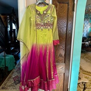 Embroidered Anarkali Dress with intricate beadwork